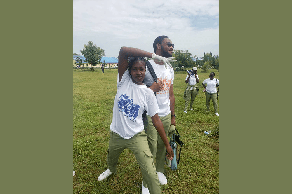 NYSC members engaging with school children